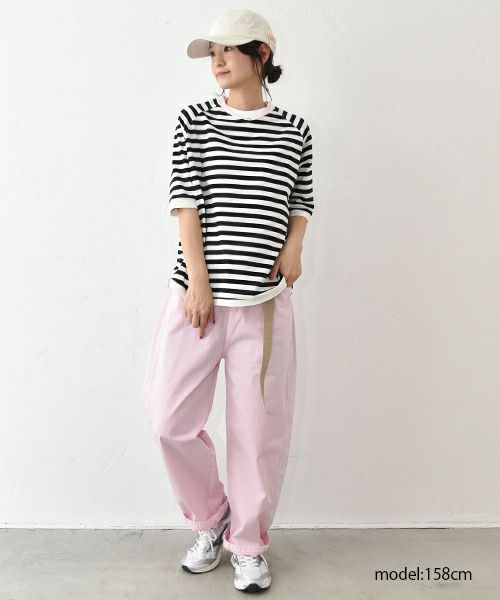 and quarter｜5分袖ボーダーカットソー [[MA-310184]][C]