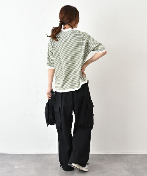  and quarter｜5分袖ボーダーカットソー [[MA-310184]][C]