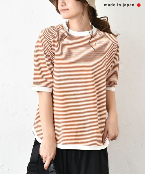  and quarter｜5分袖ボーダーカットソー [[MA-310184]][C]