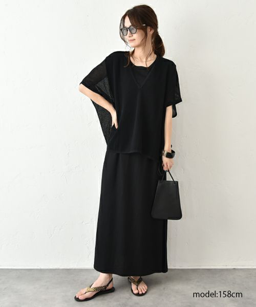 HUMS｜肩タックフレアワンピース [[RNK-2571]][C]