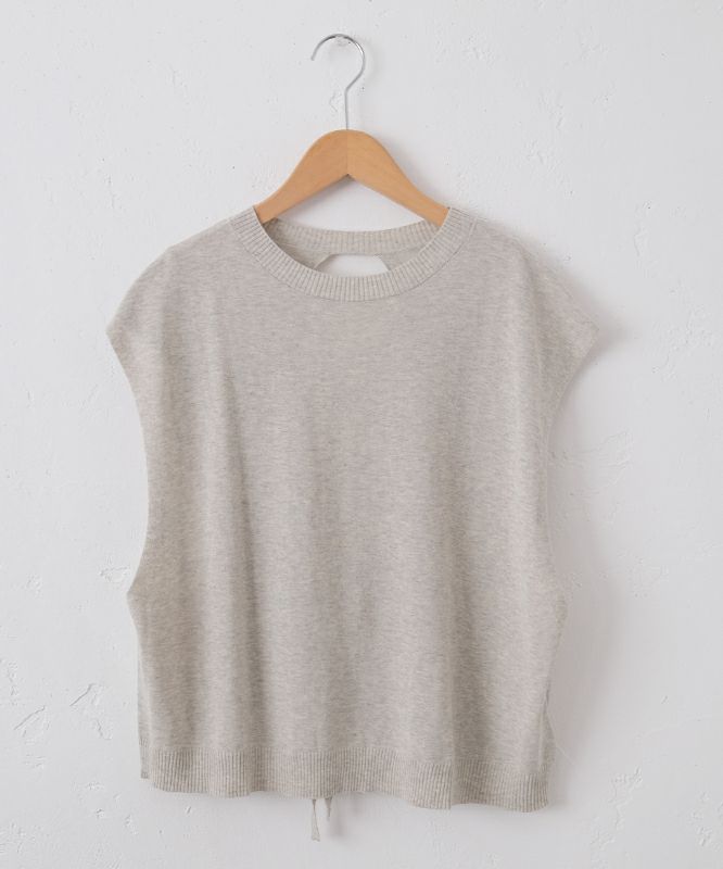 hagumu｜バックデザインコットンニットベスト [[ha-BE-29]][C]