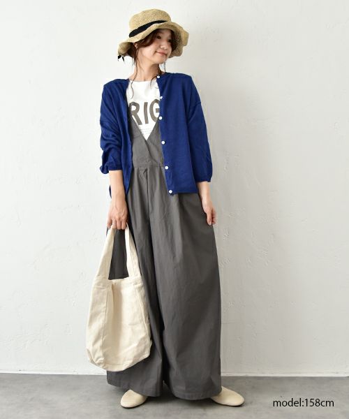 hagumu｜7分袖ドルマンスリーブリネンカーデ [[ha-CD-27]][C]