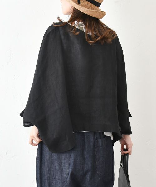 08Mab｜リネンシャンブレーVネックプルオーバー [[CF-525HF1209]][C]