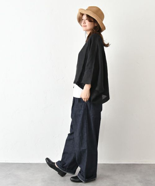 08Mab｜リネンシャンブレーVネックプルオーバー [[CF-525HF1209]][C]