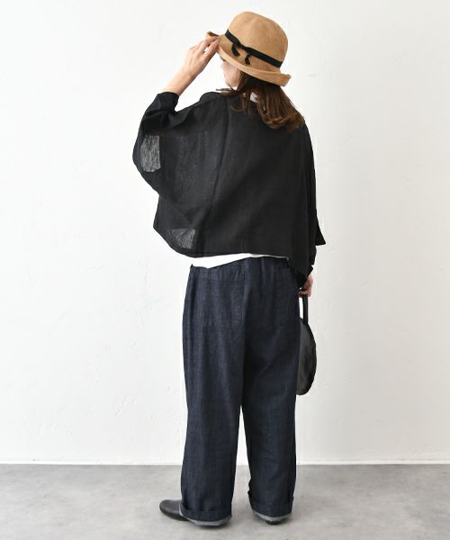 08Mab｜リネンシャンブレーVネックプルオーバー [[CF-525HF1209]][C]