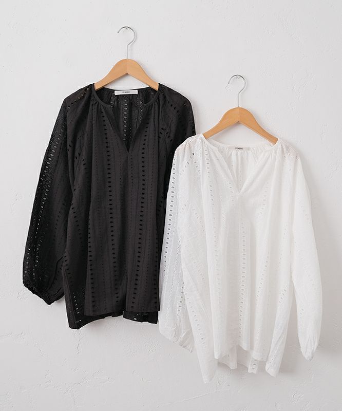 VENT BLANC｜レースキーネックプルオーバー [[RE-2055]][C]