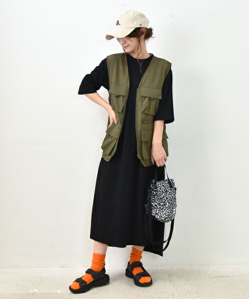 IN THE MARKET｜5分袖カットワンピース [[C-2391]][C]