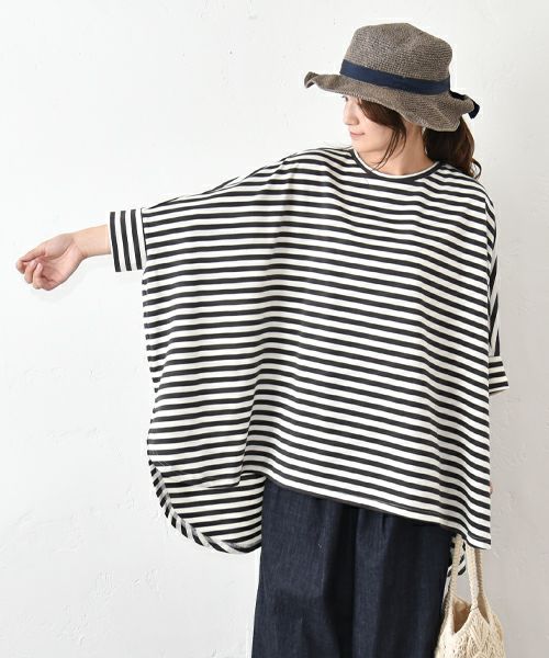 hagumu｜ボーダードルマンカットソー [[C-749]][C]