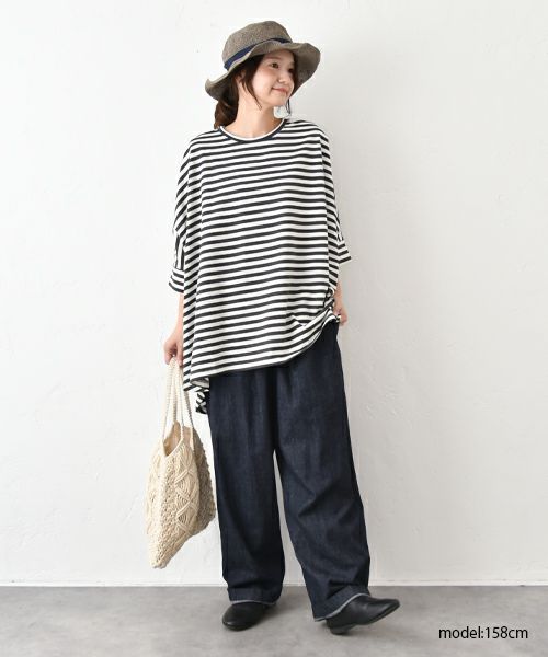 hagumu｜ボーダードルマンカットソー [[C-749]][C]