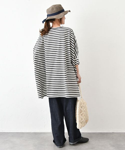 hagumu｜ボーダードルマンカットソー [[C-749]][C]