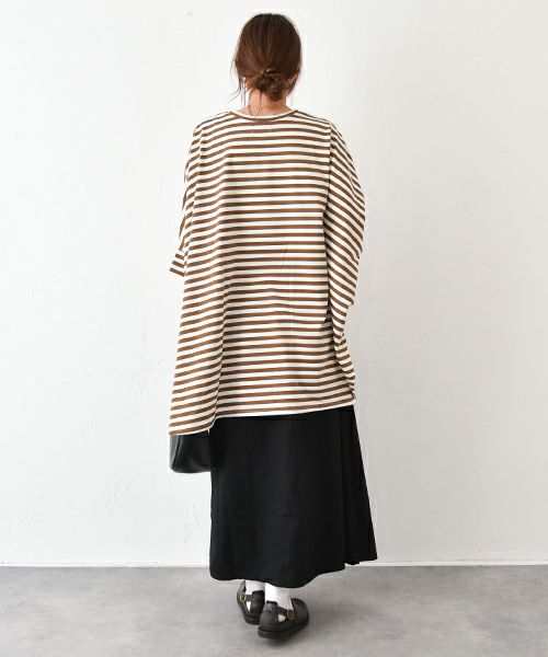 hagumu｜ボーダードルマンカットソー [[C-749]][C]