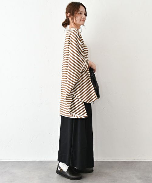 hagumu｜ボーダードルマンカットソー [[C-749]][C]