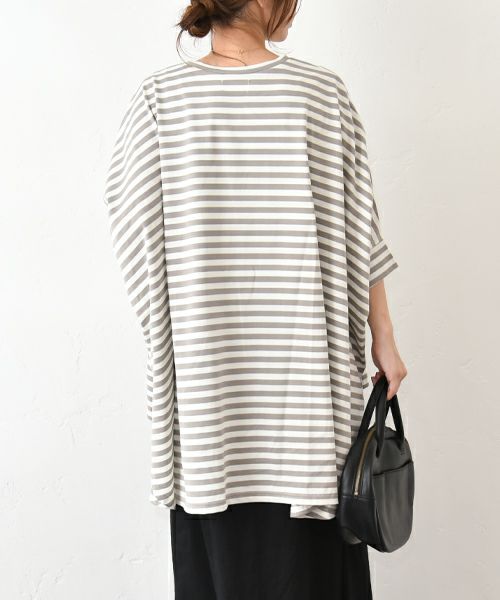 hagumu｜ボーダードルマンカットソー [[C-749]][C]