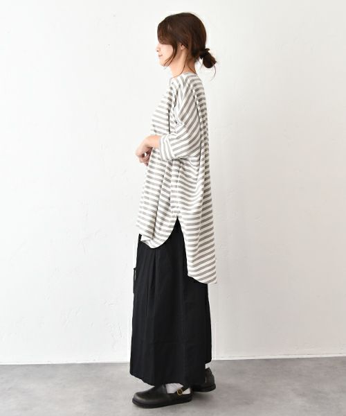 hagumu｜ボーダードルマンカットソー [[C-749]][C]