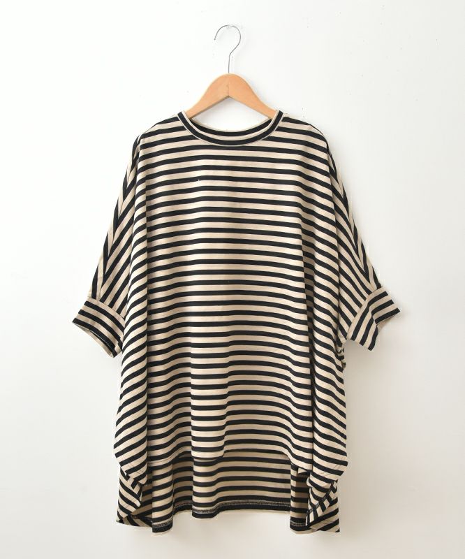  hagumu｜ボーダードルマンカットソー [[C-749]][C]