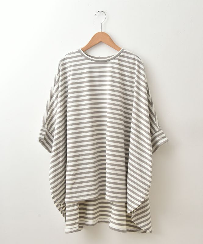  hagumu｜ボーダードルマンカットソー [[C-749]][C]