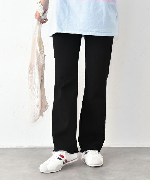 IN THE MARKET｜カットオフ フレアイージーパンツ [[IN-096]][C]