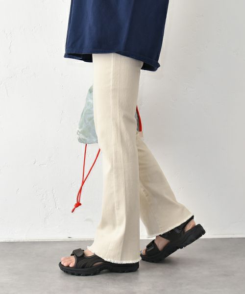 IN THE MARKET｜カットオフ フレアイージーパンツ [[IN-096]][C]