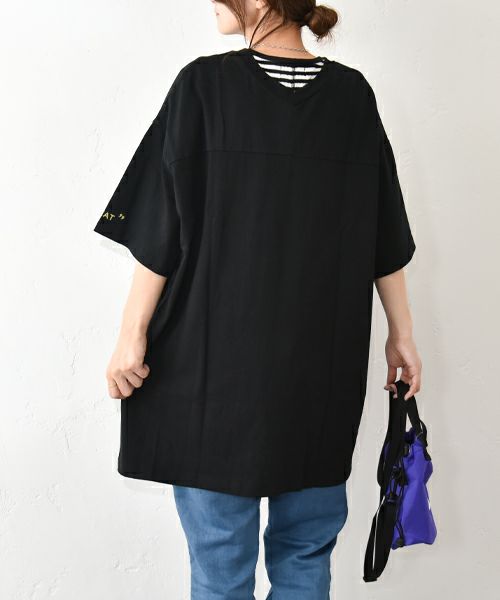 and quarter｜袖ロゴ入りオーバーカットソー [[131321F]][C]