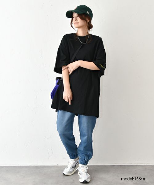 and quarter｜袖ロゴ入りオーバーカットソー [[131321F]][C]