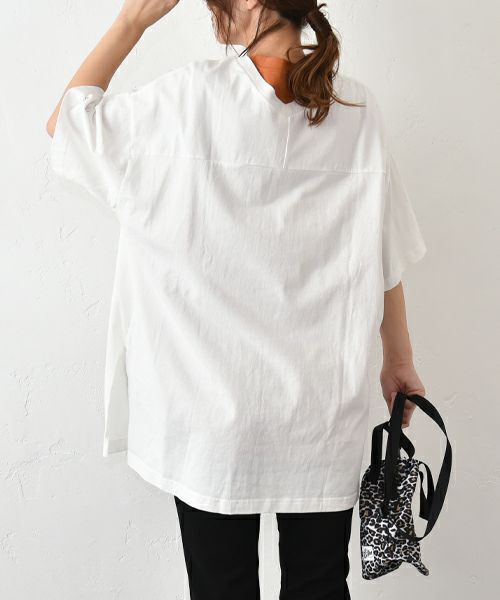 and quarter｜袖ロゴ入りオーバーカットソー [[131321F]][C]