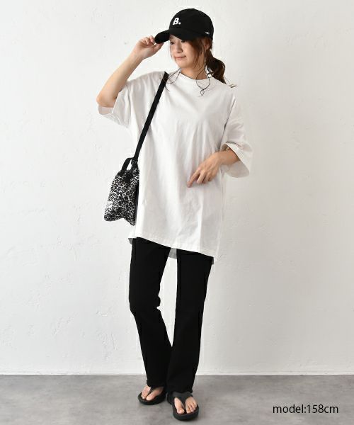 and quarter｜袖ロゴ入りオーバーカットソー [[131321F]][C]