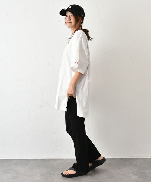 and quarter｜袖ロゴ入りオーバーカットソー [[131321F]][C]