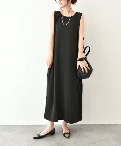 値下げ中　スタンドカラーノースリーブシャツワンピース　ブラック　ハグオーワー Styling/ スタンドカラーシャツワンピース - good LIFE STORE