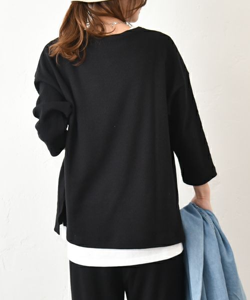 her.｜ワッフル クルーネックTee [[MTAH503-0809]][C]