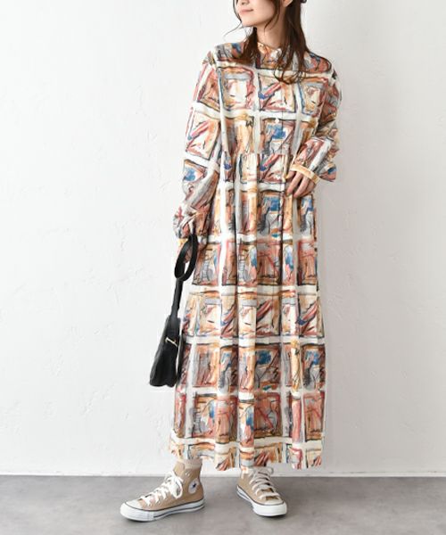 ichi｜インクジェットプリント2WAYワンピース [[250402]][C]