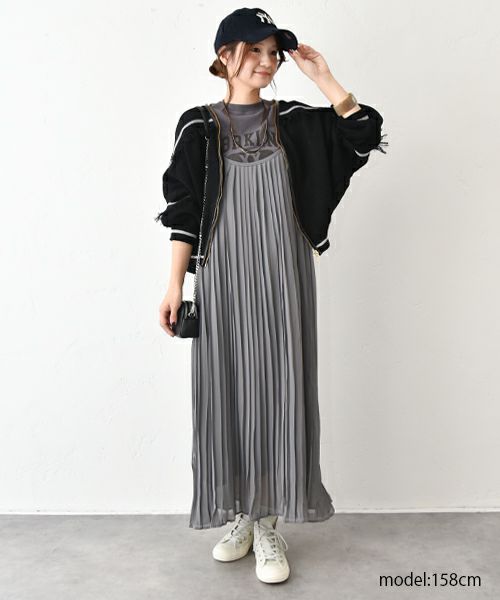 HUMS｜プリーツキャミワンピース [[150252]][C]