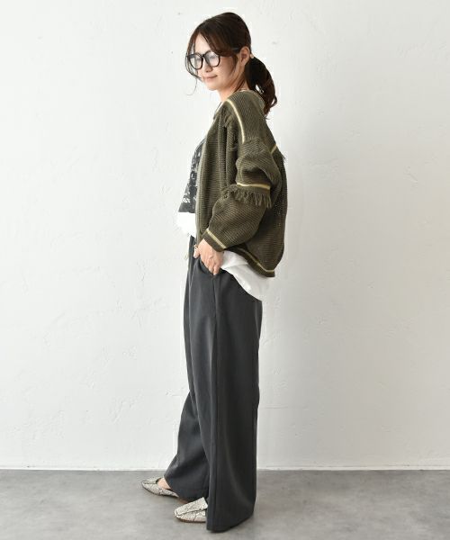  HUMS｜ジップアップニットカーデ [[MT-0434]][C]