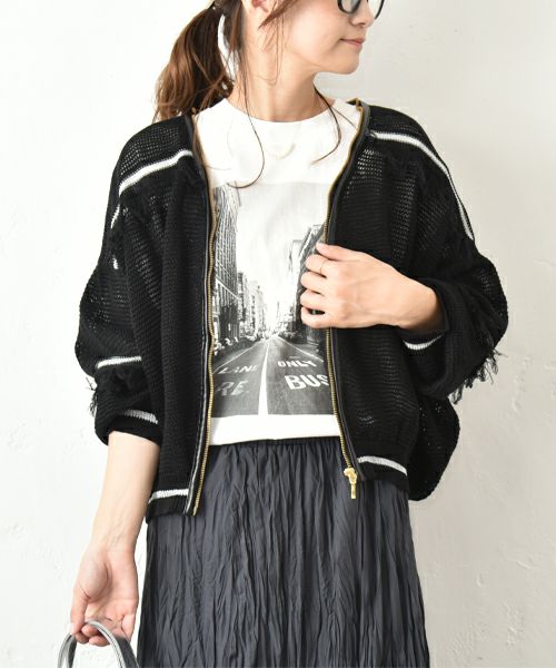  HUMS｜ジップアップニットカーデ [[MT-0434]][C]