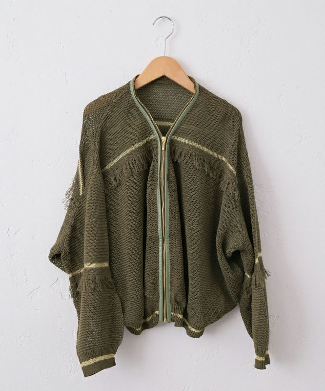  HUMS｜ジップアップニットカーデ [[MT-0434]][C]