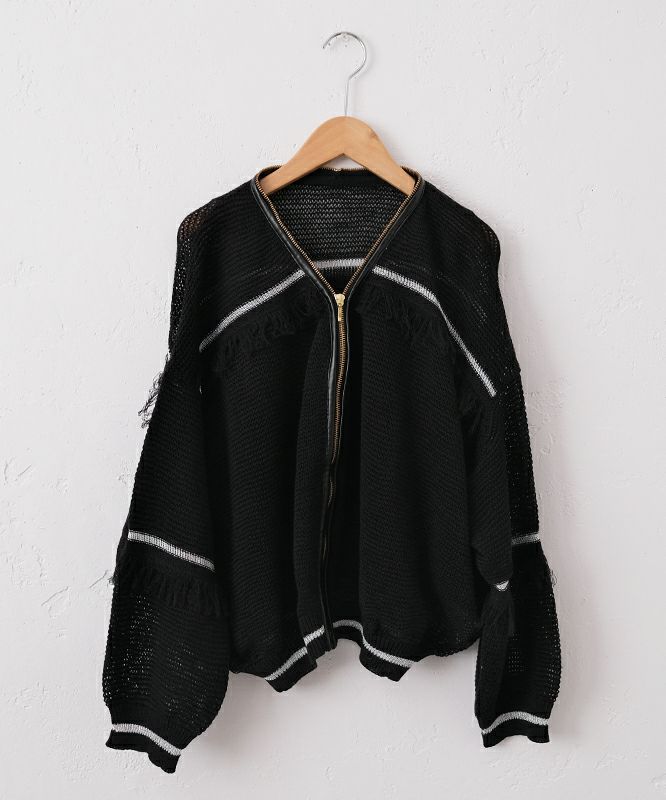  HUMS｜ジップアップニットカーデ [[MT-0434]][C]