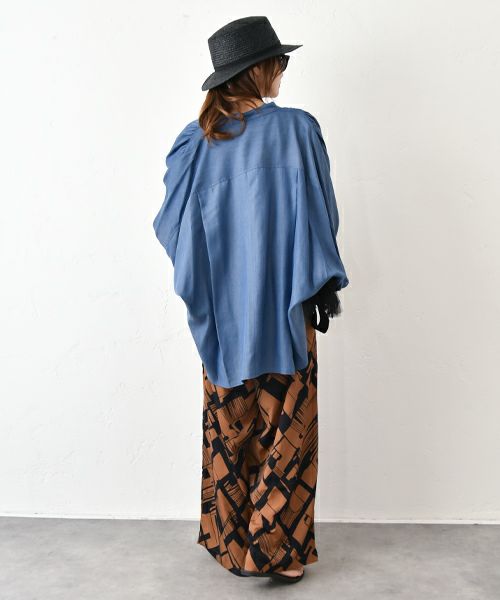 malla｜テンセルデニムドルマンシャツ [[mo63FB071]][C]