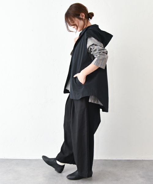 No18｜コットンツイルフーデッドベスト [[80525]][C]