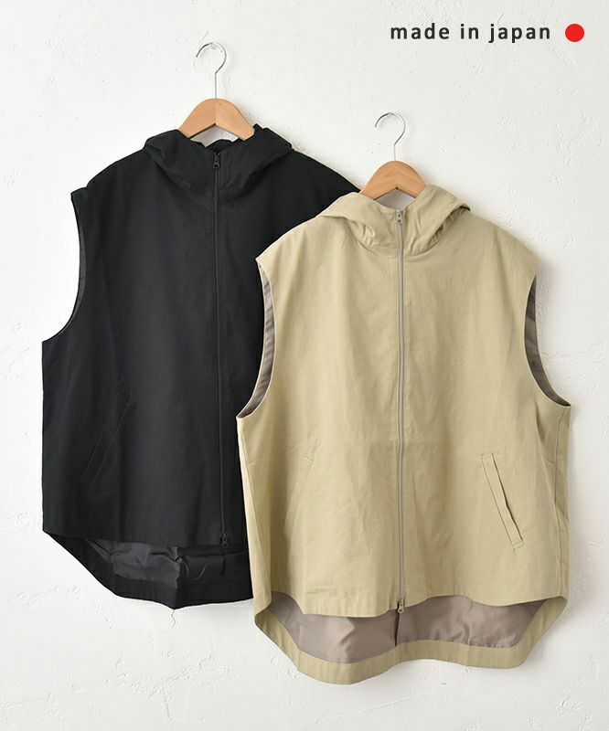 No18｜コットンツイルフーデッドベスト [[80525]][C]