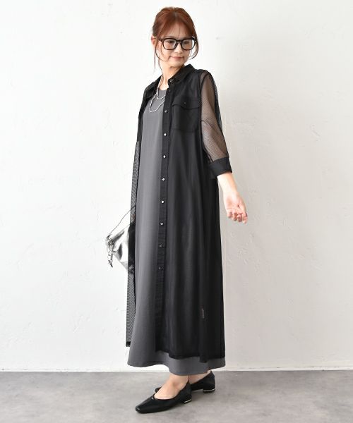 MICALLE MICALLE｜メッシュシャツコート [[MME148DDB]][C]