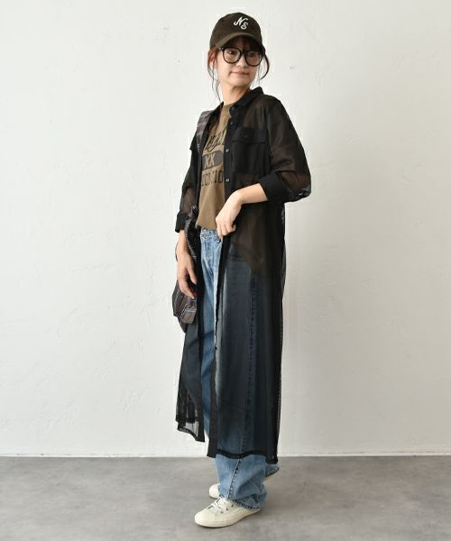 MICALLE MICALLE｜メッシュシャツコート [[MME148DDB]][C]