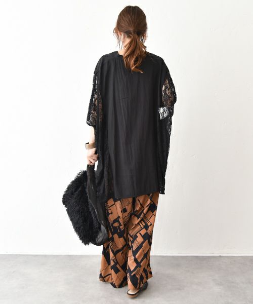 MICALLE MICALLE｜レース切替シャツ [[MME157HDB]][C]