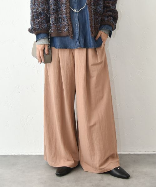 HUMS｜タックワイドパンツ [[CE4PT250807]][C]