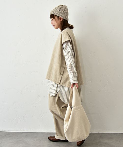 No18｜綿麻起毛タックボールパンツ [[CE1PT231008T]][C]