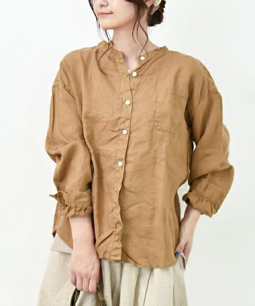 SUN VALLEY｜リネン平織シャツ [[SKT006001]][C]