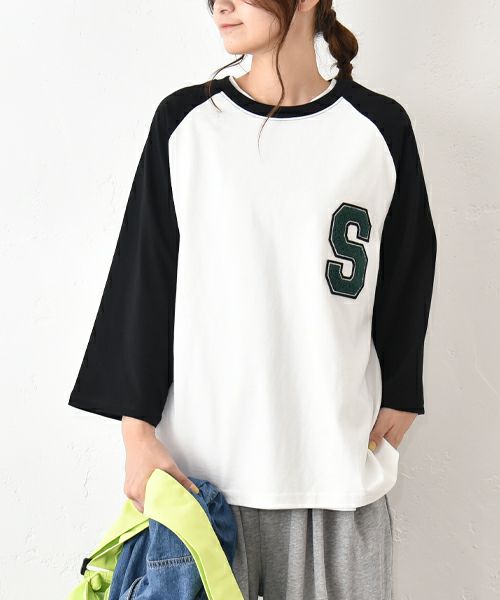 IN THE MARKET｜ワッペン付き7分袖ロンT [[C-2421]][C]
