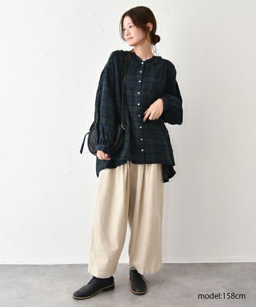 08Mab｜リネンVネックギャザーシャツ [[CF-825HF1244]][C]