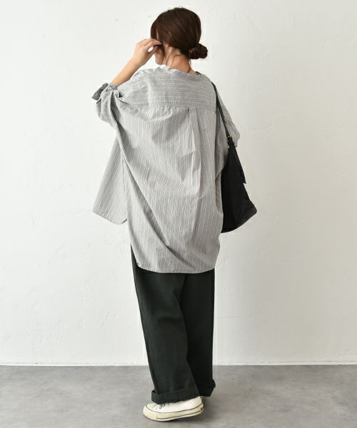 No18｜ストライプシャツチュニック [[CE1TN250104C]][C]