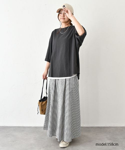 her.｜ヴィンテージ風7分袖カットソー [[131324H]][C]