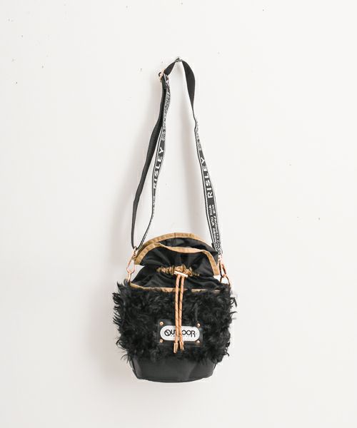 RISLEY×OUTDOOR コラボファーバッグ Risley】OUTDOORコラボリバーシブルファーキルトbag | saumurkyoto