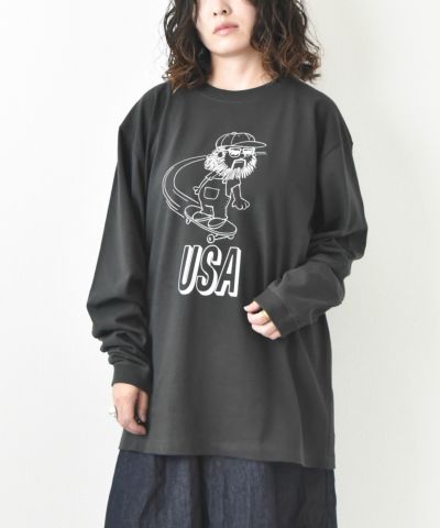 ハグオーワークロス&クロス　フットボールロングTシャツ　アッシュブラウン ハグオーワークロス&クロス フットボールロングTシャツ アッシュ